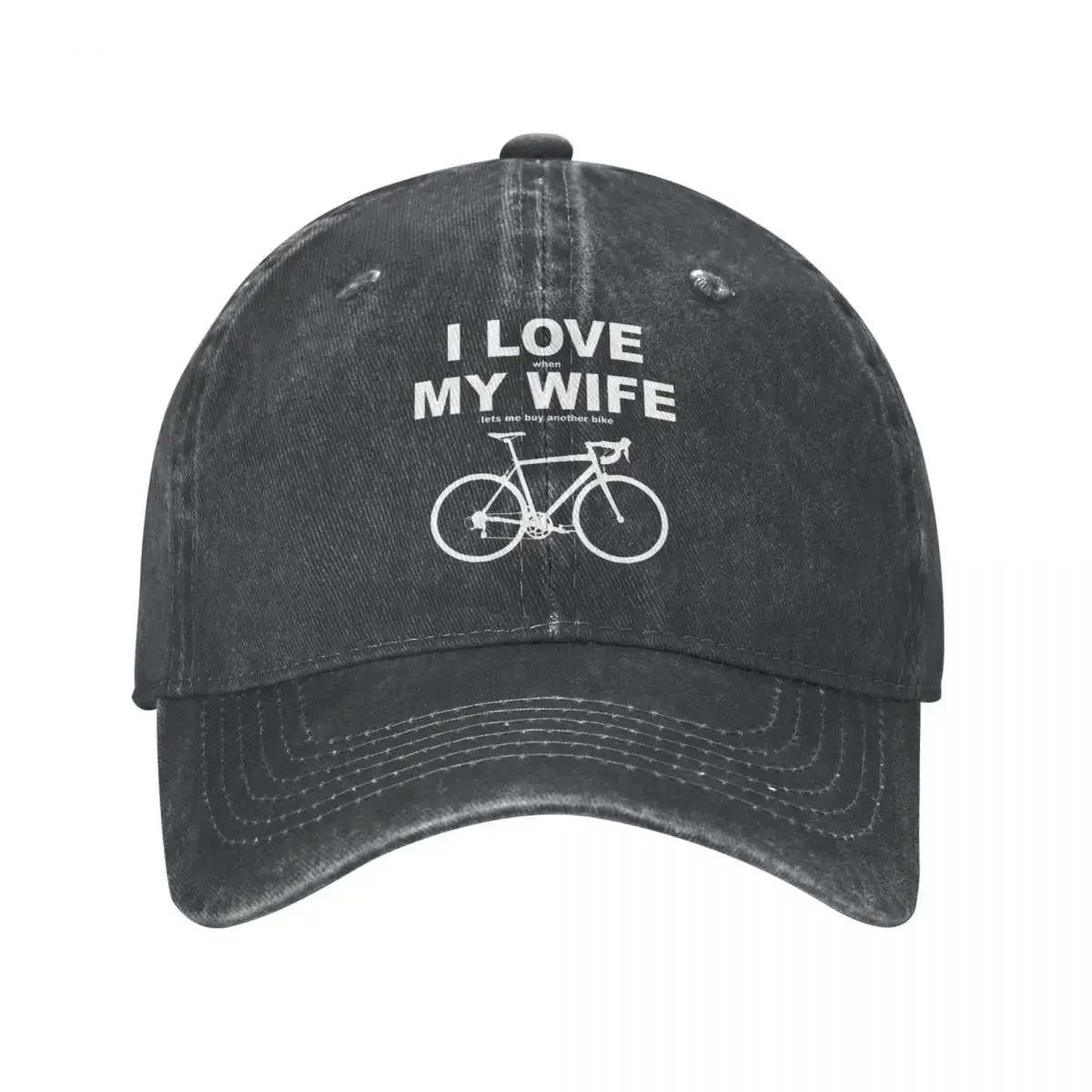 I Love When My Wife Lets Me Buy Another Bike Baseball Caps Retro Distressed Cotton Sun Cap Men Outdoor Running Golf Hats Cap