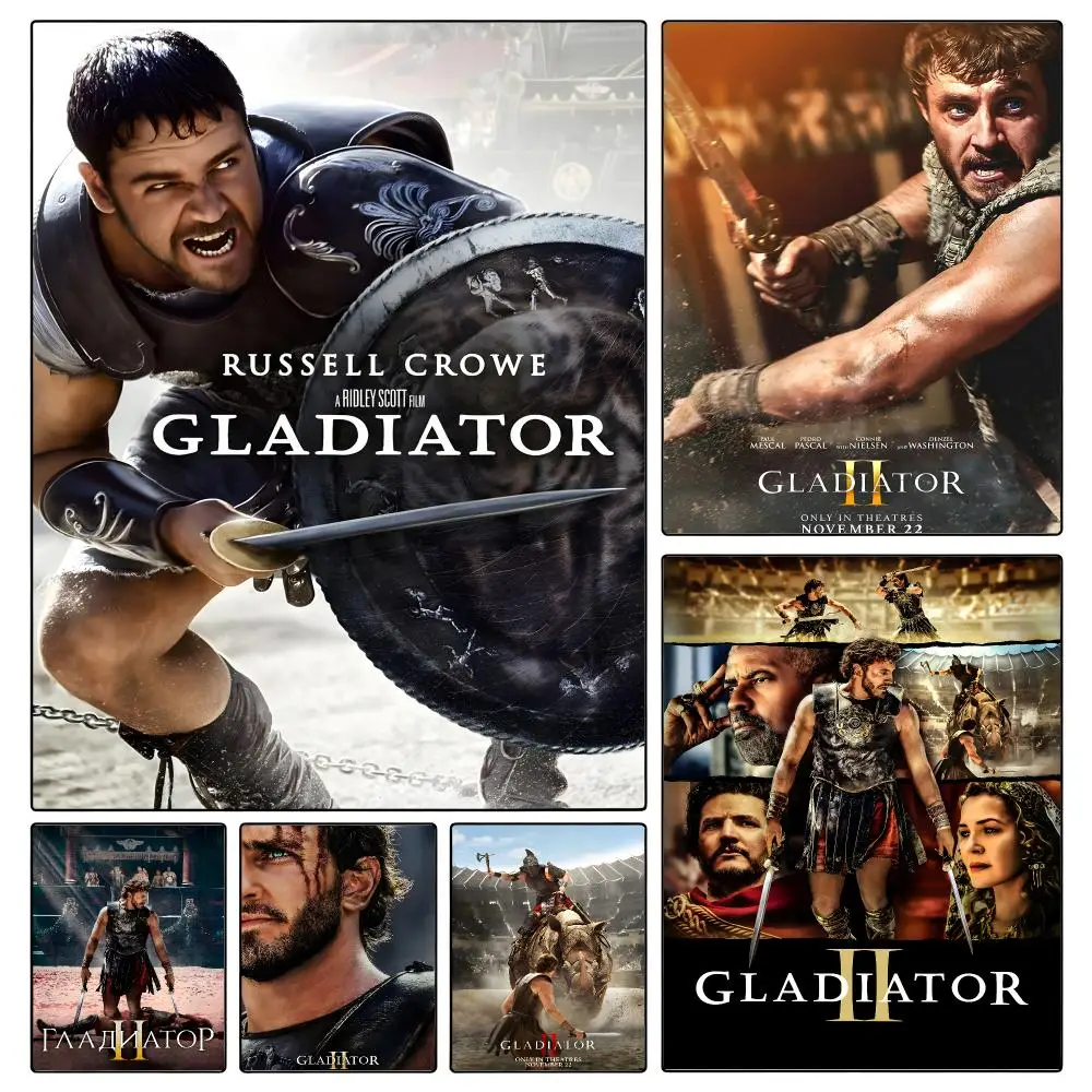 movie Gladiator II Poster Poster Waterproof HD Unframed Self‑Stick Decor Wall Art for Home Room Decoration Gift