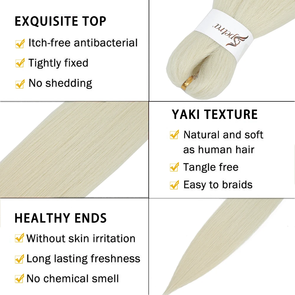 X-TRESS Synthetic Pre Stretched Braiding Hair Extensions Bulk EZ Crochet Easy Braid Hair Yaki Straight Natural Soft Box Braids