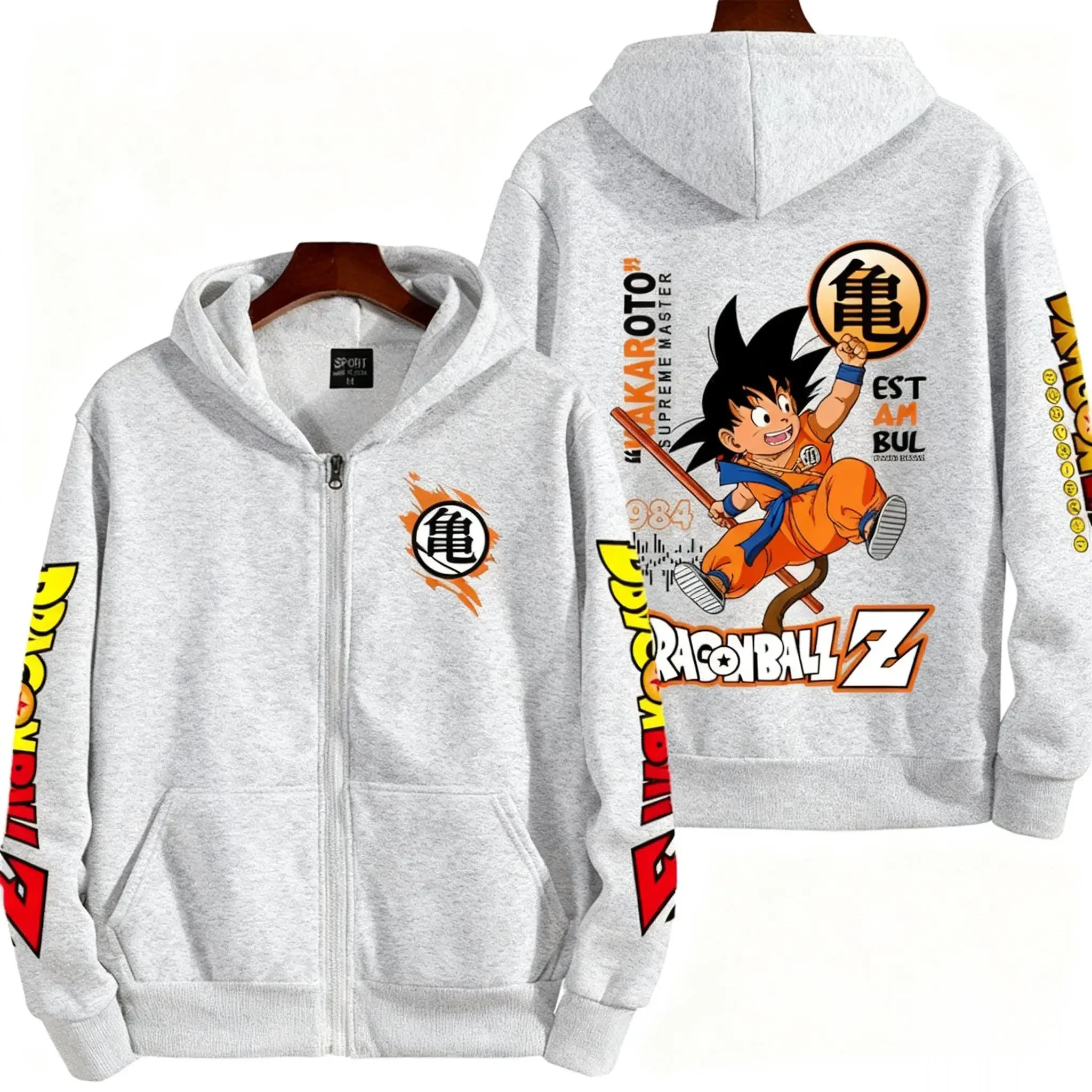 Nuovo unisex Dragon Ball Goku Anime cerniera felpa con cappuccio uomo donna oversize casual streetwear felpa giacca autunno Y2k top