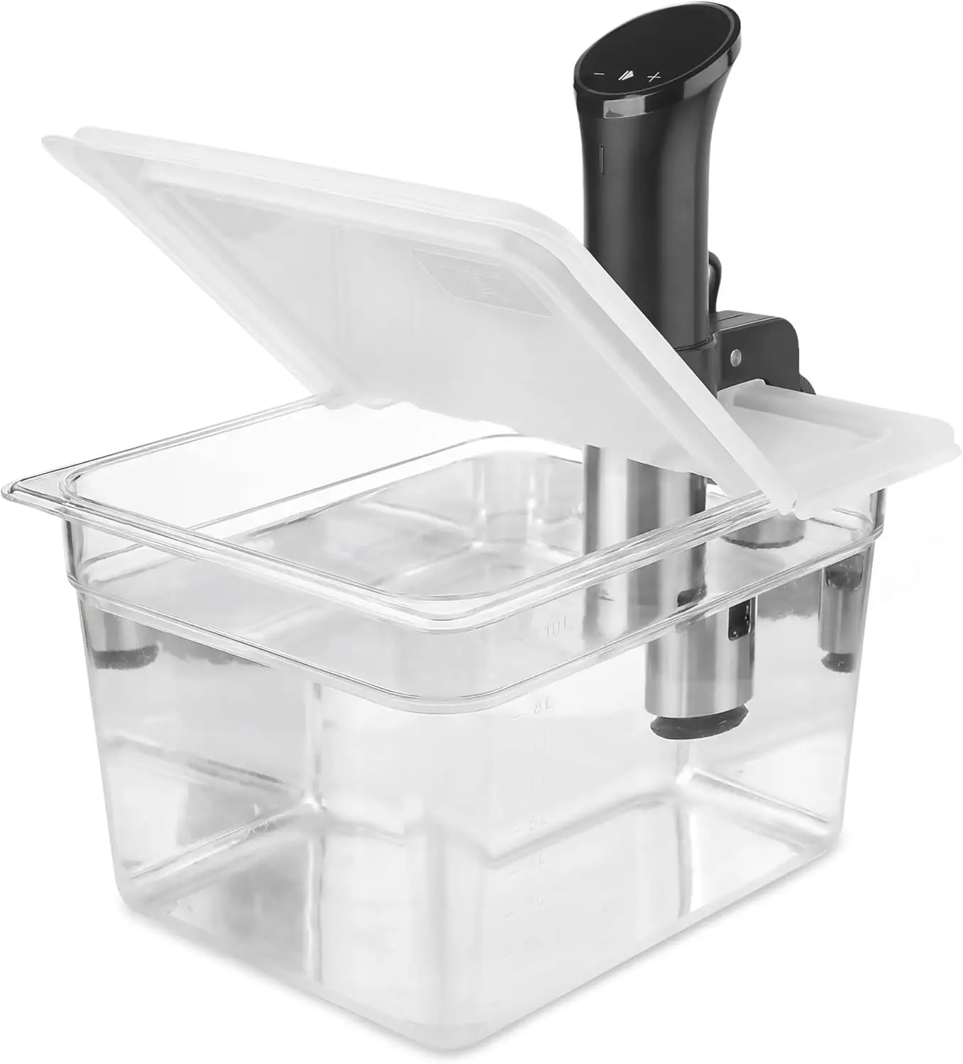 

Контейнер для приготовления методом су-вид, 12 кварт, EVC-12, со складной откидной крышкой, совместимый с Anova Nano или AN500-US00 или Anova Pro 3.0 или