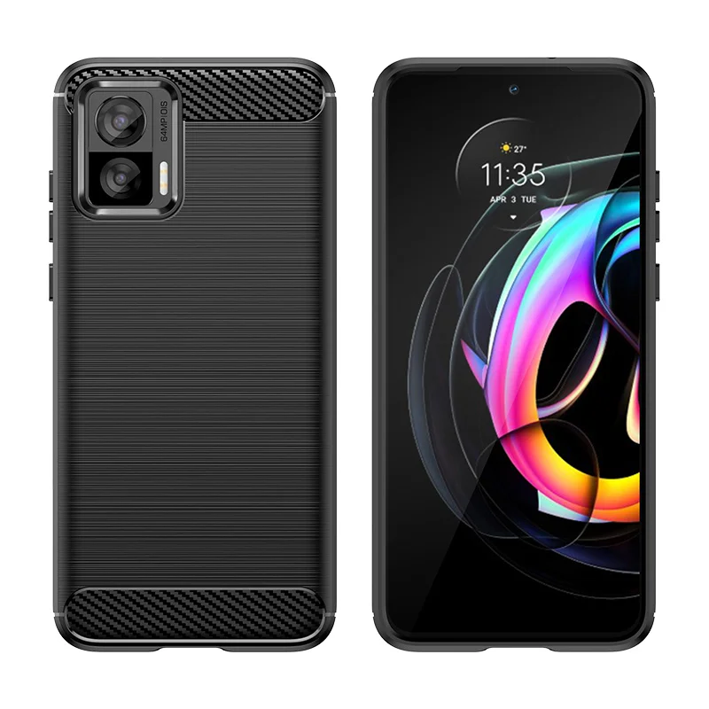 Para Motorola Moto Edge 30 Lite funda Moto Edge 30 Lite Capas parte trasera de fibra de carbono a prueba de golpes TPU Fundas suaves Moto Edge 30 Lite