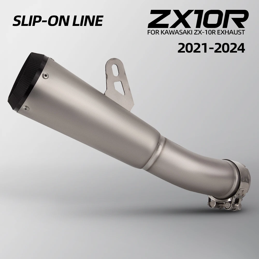 Racing Exhaust Kit Slip on Line For Kawasaki Ninja ZX10R ZX-10R 2021-2024 Motorcycle Escape Muffler Original Interface