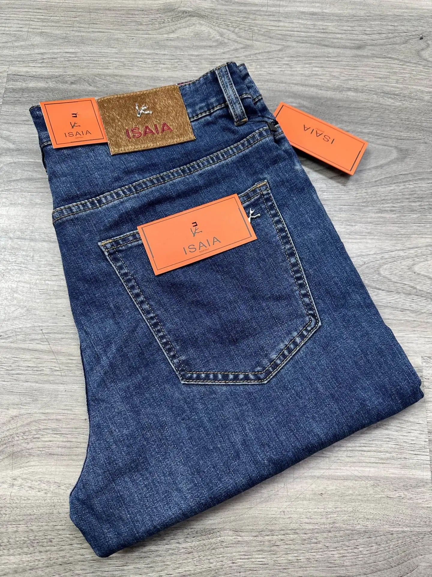 

OECHSLI Jeans Thin Cotton Men 2026 Spring Summer new straight breathable comfort quality embroidery Big size 30-40 Long Pants