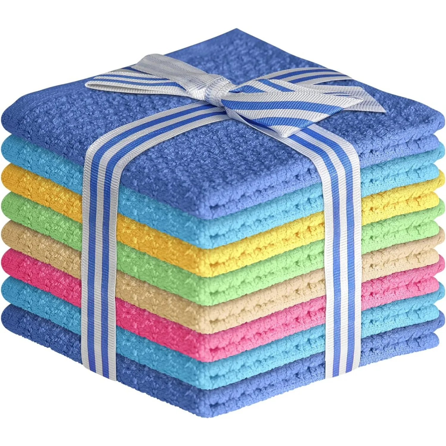 Multi-color shower cloth, towel, set of 8 multi-purpose cotton kitchen towels, bathroom face cloth, face and body