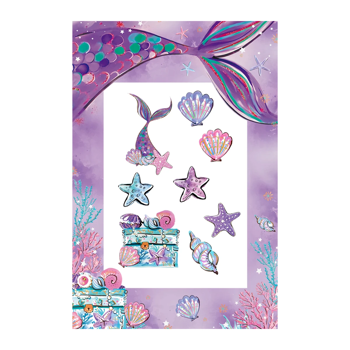 Mermaid Theme Photo Booth Background Happy Birthday Decoration Under The Sea Birthday Decor Baby Shower Party Supplies