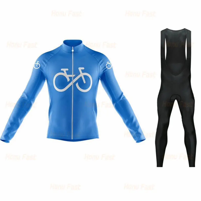 2023 Team Autumn Cycling Jersey Set Men Long Sleeves Cycling Clothing MTB Maillot Ropa Ciclismo Bike Uniform Cycling Bib Tights