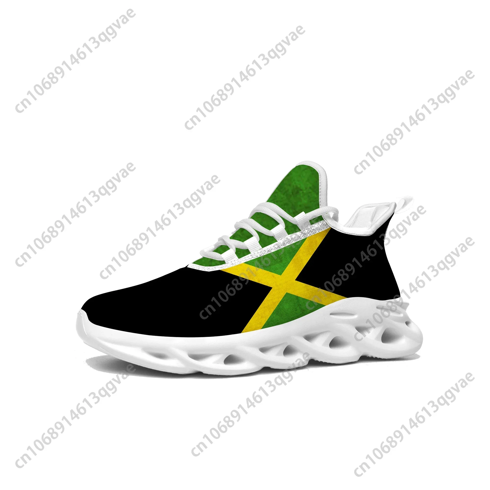 

Jamaican Flag Flats Sneakers Mens Womens Sports Jamaica Shoes Sneaker Lace Up Mesh Footwear Tailor-made Shoe White