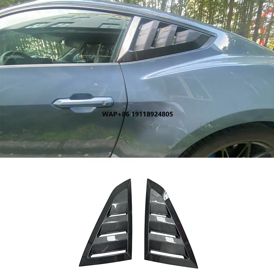 

Carbon Fiber Rear Car Window Shutter Cover for Mustang 2024+ Rear Side Window Louvers Scoop Cover Vent Car Bodykit