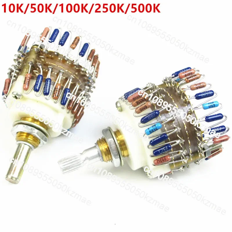 

2 Channels Amplifier Volume Potentiometer 10K/50K/100K/250K/500K Dale 23 Step Attenuator for Amplifier Better Than Alps