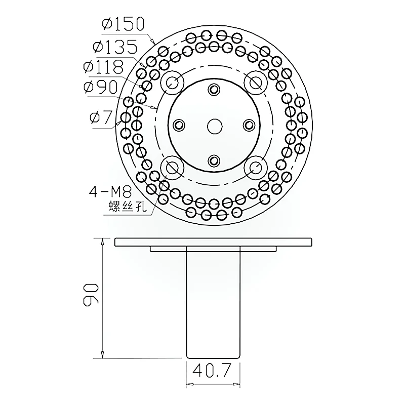 Zylinderhalterung aus Aluminium für Lautsprecherkabine mit 35 mm Stange | MW Audio Heavy Duty legierter Stahl | 150x90mm – Detail 1