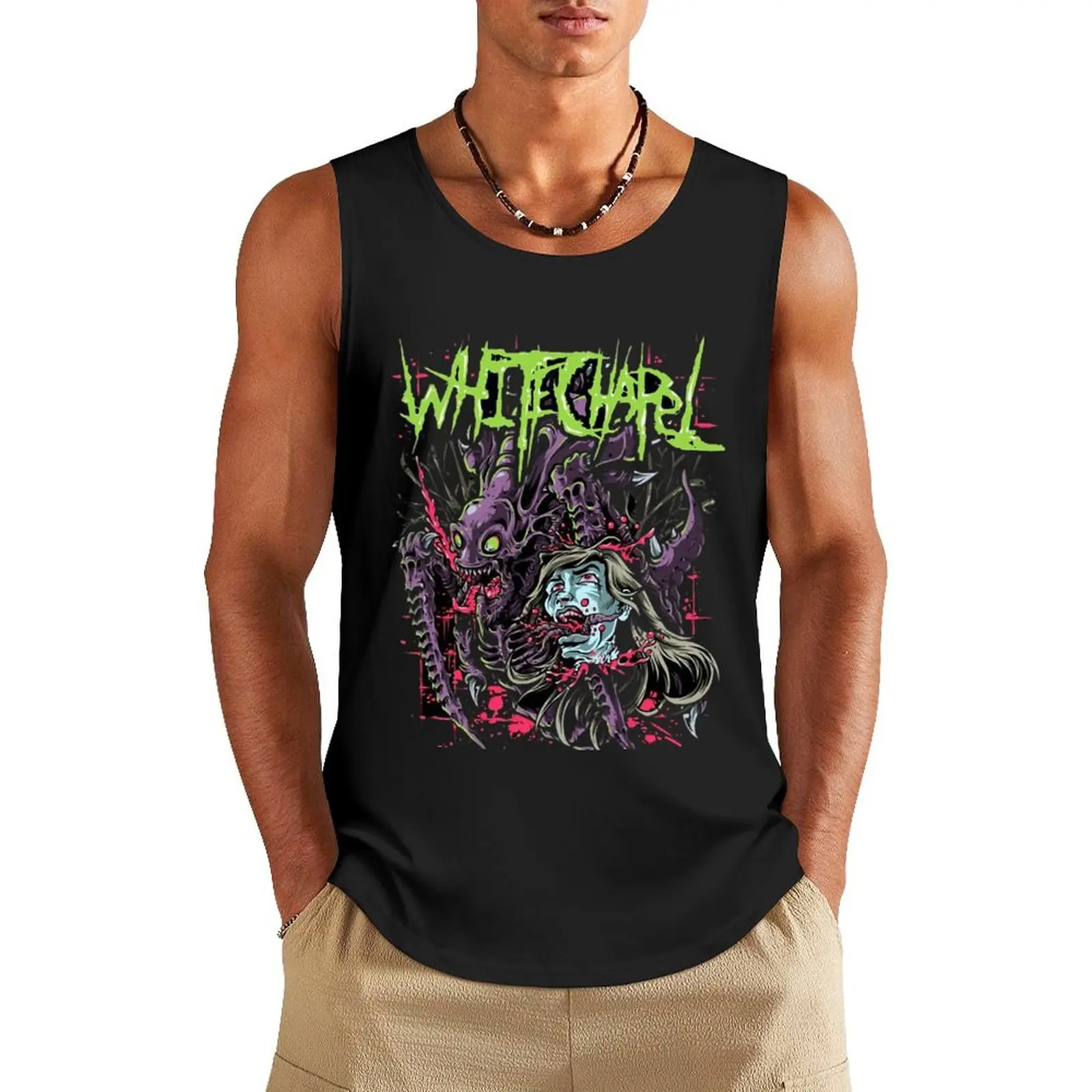 Beautiful Model Deathcore Whitechapel Band Gifts Music Fan Tank Top men clothes Man summer clothes