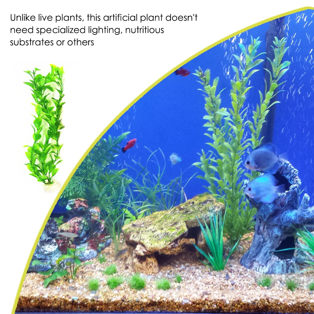 Artificial Plants Aquarium Simulation Craft Grass Decor Long Lasting Plastic Garden Indoor Replacement Fake Ornament