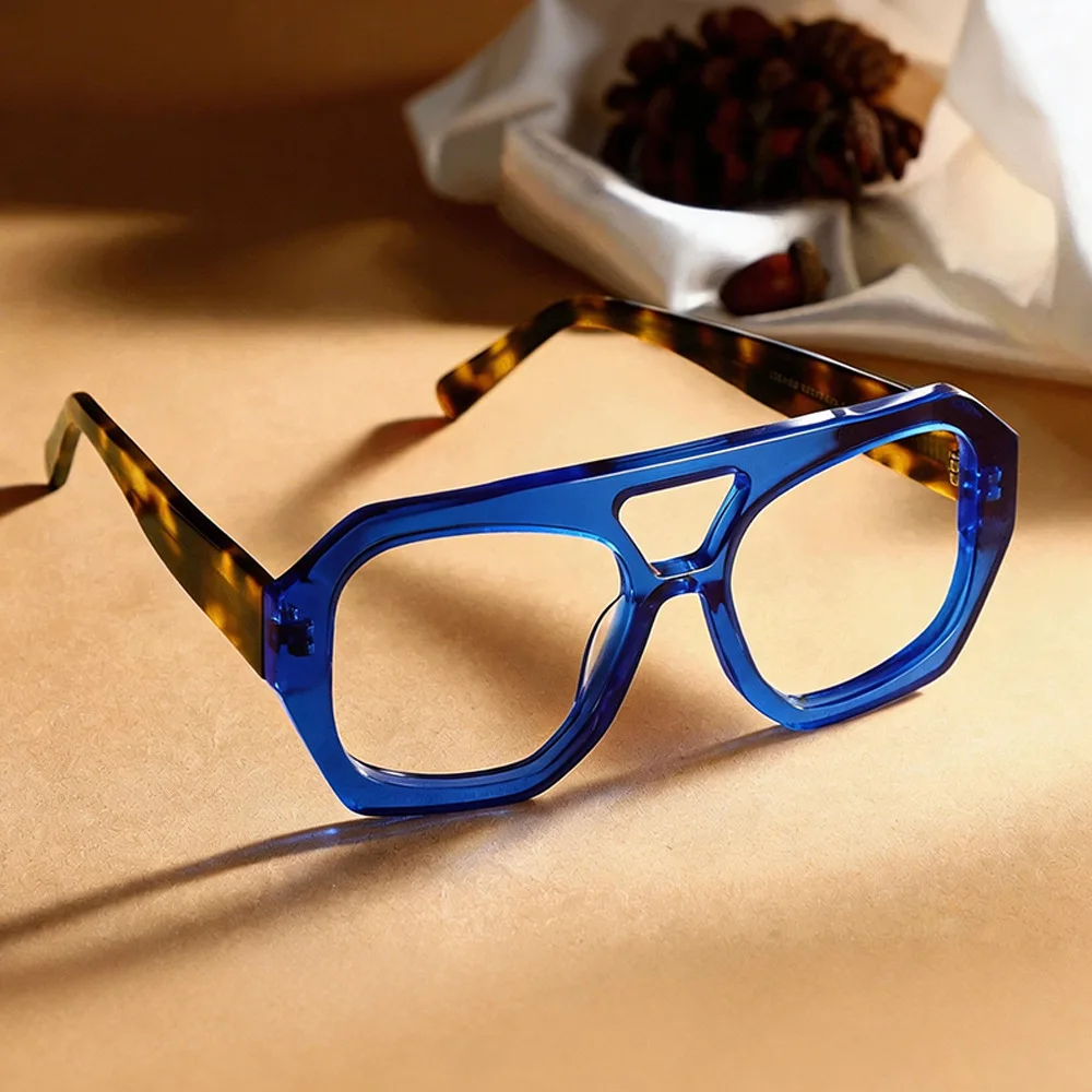 2026 New Top-Notch Square Women Personalized Handcrafted High-Quality Acetate Glasses Men Featuring Retro Trendy Fashion Frame
