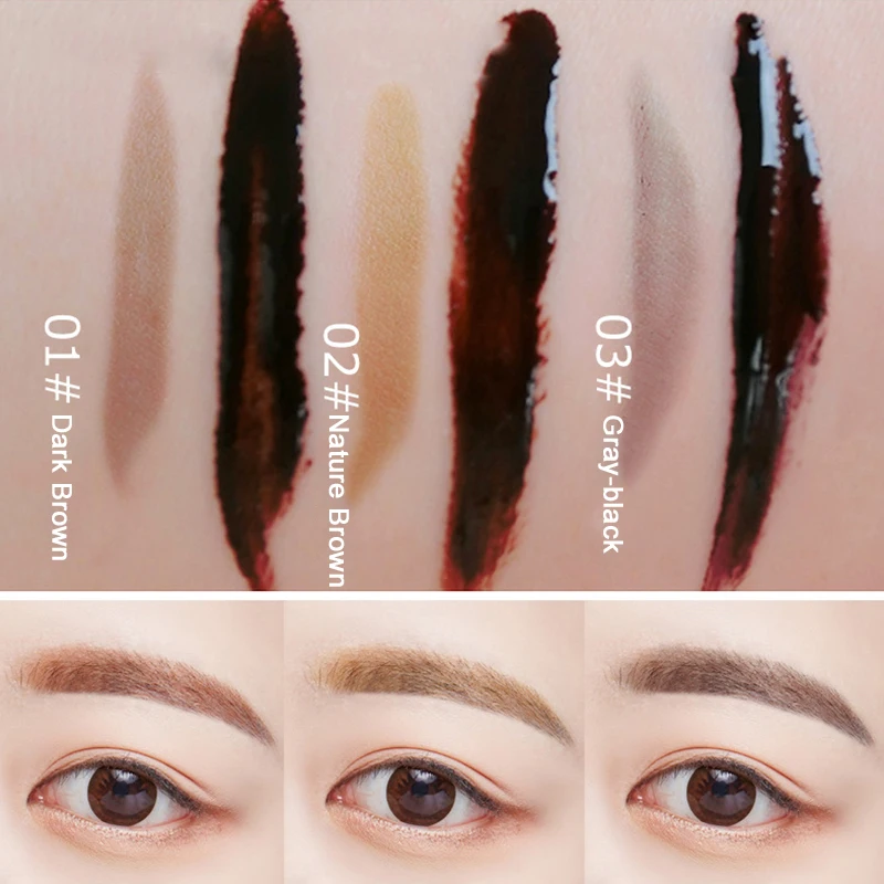 3 Colors Eyebrow Tattoo Gel Eyebrow Tint Cosmetics Eyebrows Makeup Natural Long Lasting Waterproof Liquid Eye Brow Gel Brow Lift