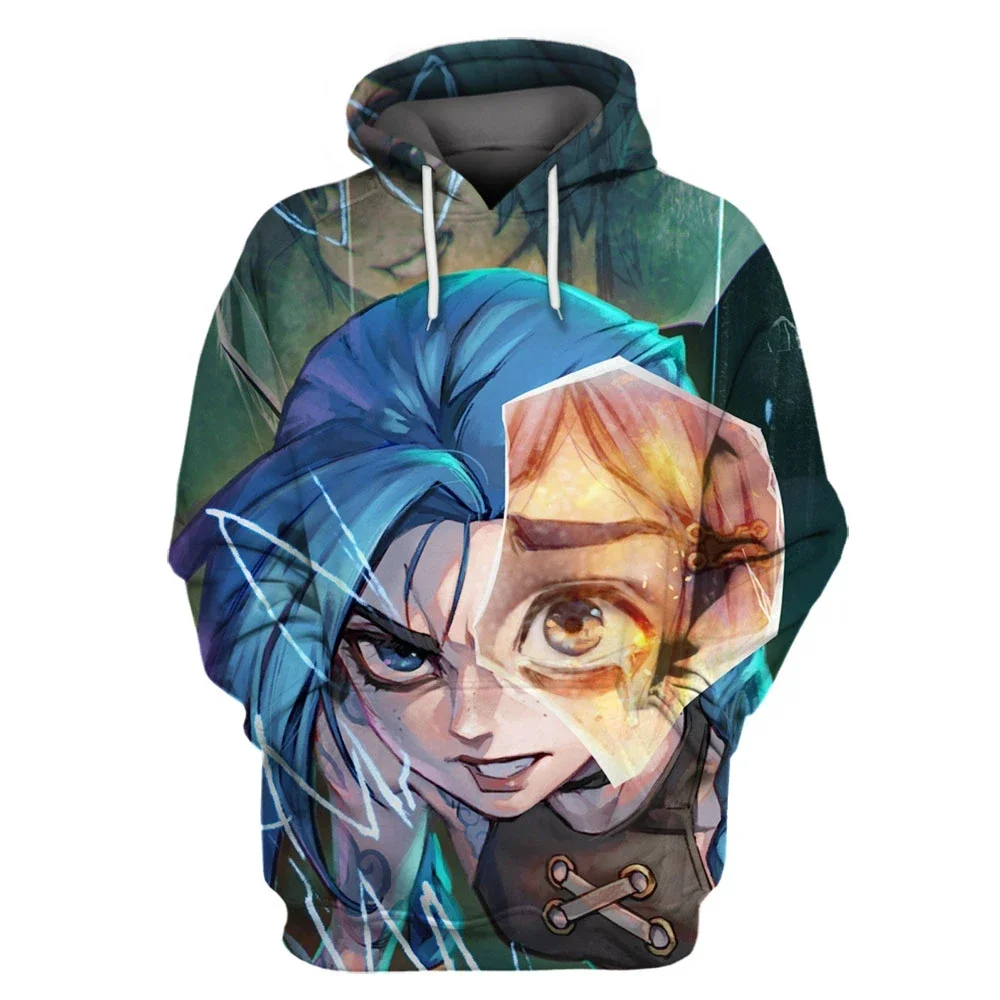 New Anime Arcane League of Legends 3D Hoodie Men Fashion Coat Child Hoodies Kids Hip Hop Boy Coat Tracksuit Lol Jinx Sweatshirts