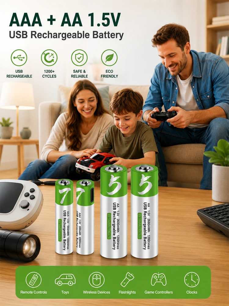 Bateria 1.5V AA+AAA Typu C, odpowiednia do budzika, głośnika Bluetooth, myszy, rozpylacza, zabawek dla dzieci, 750MAH 2600MAH — zdjęcie produktu 7