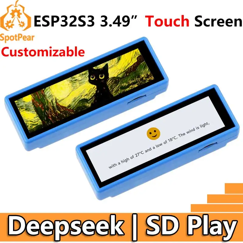 

ESP32-S3 3.49 inch Development Board DeepSeek AI Chat Box For XiaoZhi 3.49inch LCD Capacitive TouchScreen Display 172×640 N16R8