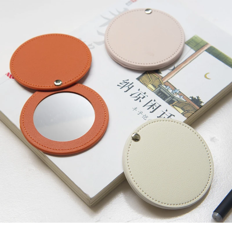 Mini Round Makeup Mirror Portable Double-sided Cosmetic Mirror Folding Pocket Compact Mirror Travel Accessories