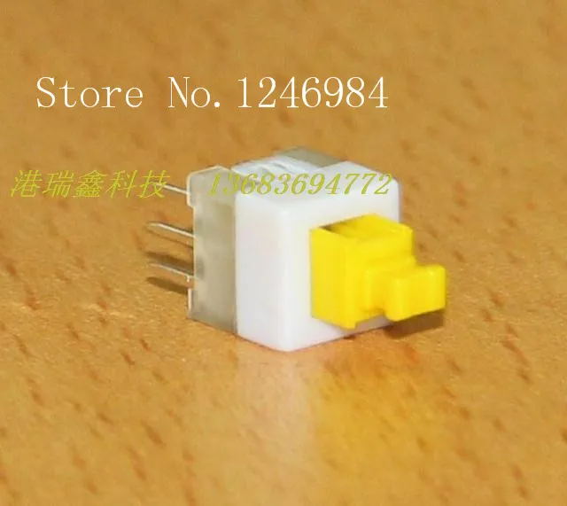 [SA]7 * 7 yellow head six feet Dual DPDT switch reset button normally open normally closed key switch KFT-7.0---200pcs/lot