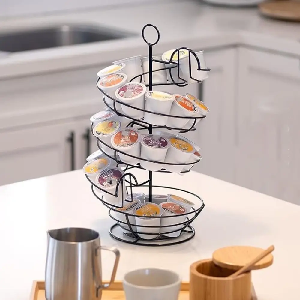 

Household Iron Spiral Egg Holder Save Space Stable Base Metal Egg Dispenser Large Capacity Egg Basket Easter