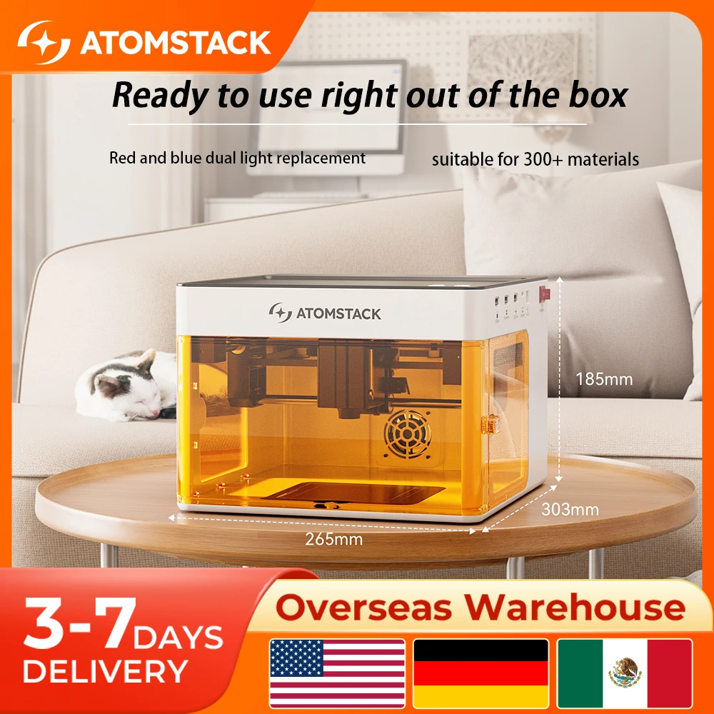 

ATOMSTACK P1 5W+1W Mini Portable Laser Engraving Machine DIY Bluetooth For Wood Leather Dog Tag Paper Plastic CNC High Precision