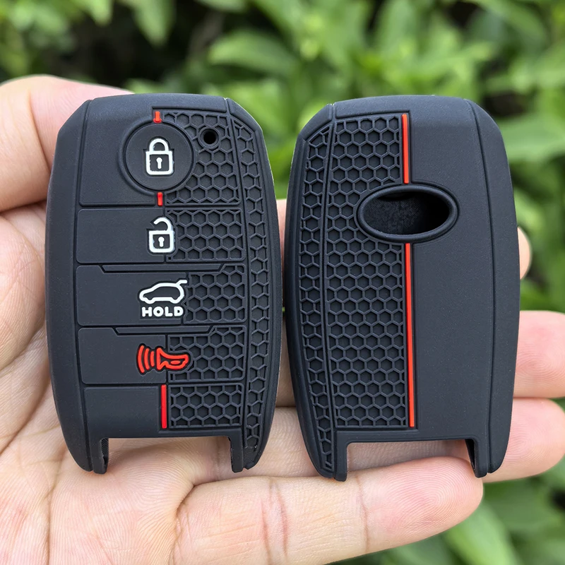 

Силиконовый чехол-держатель для автомобильного ключа с 4 кнопками для Kia Optima, Sorento, Niro, Soul, KX3, KX5, K3S, RIO, Ceed, Cerato