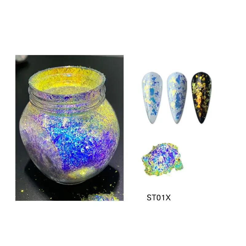 1g blanc paillettes irisé translucide flocon Pigment opale Transparent Aurora caméléon flocons Pigment poudre