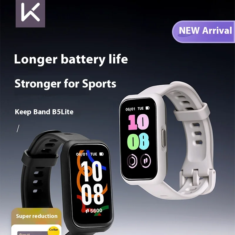 Novo manter pulseira inteligente b5lite fitness natação monitor de freqüência cardíaca profissional badminton tênis mesa basquete esportes banda