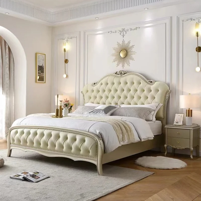 Support Queen Frame Double Bed Modern Nordic Children Living Room Double Bed Hotel Princess Letto Matrimoniale Furniture Home
