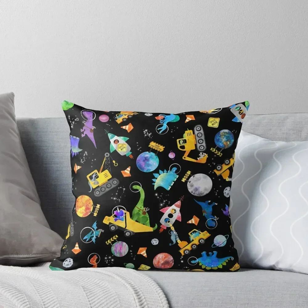 Dinosaur Space Crew Construction Vehicles Throw Pillow christmas pillowcases Sitting Cushion Decorative Sofa Cushion pillow