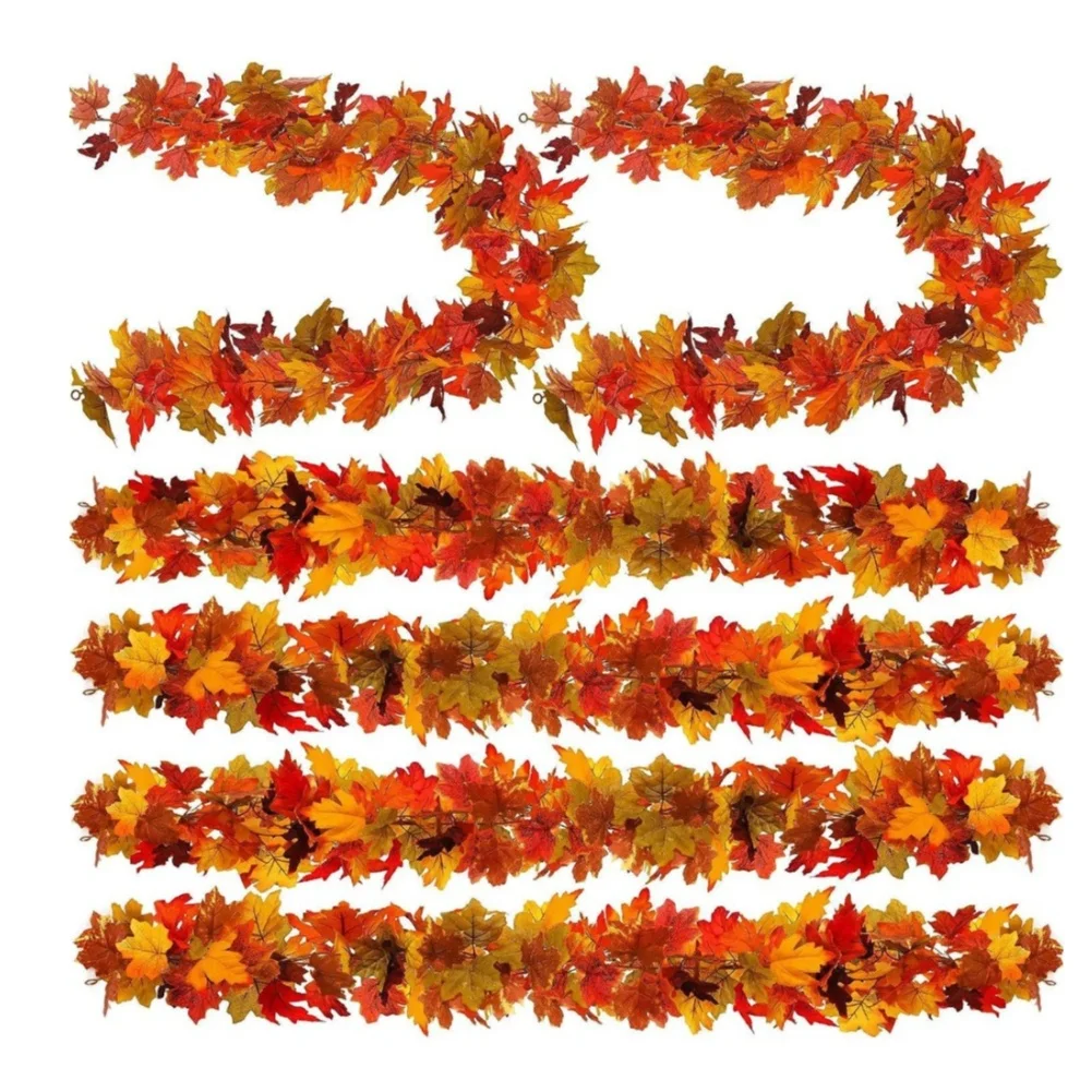 Autumn Home Decor Beautiful Artificial Maple Leaves Faux Foliage Decor For Thanksgiving Halloween Themed Party Wreath Making