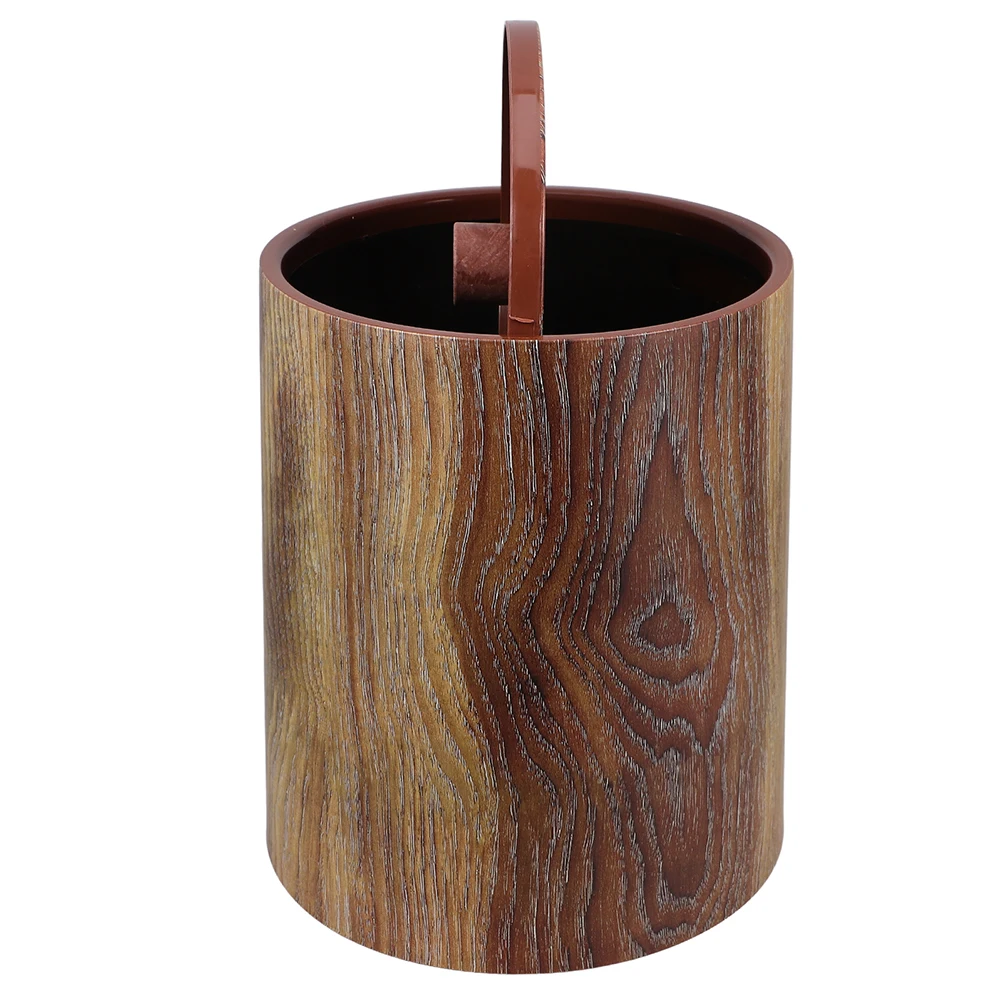 

Imitation Wood Grain Trash Can Plastic Indoor Garbage Bin with Lid Office Home Living Room Bedroom Kitchen Waste Container