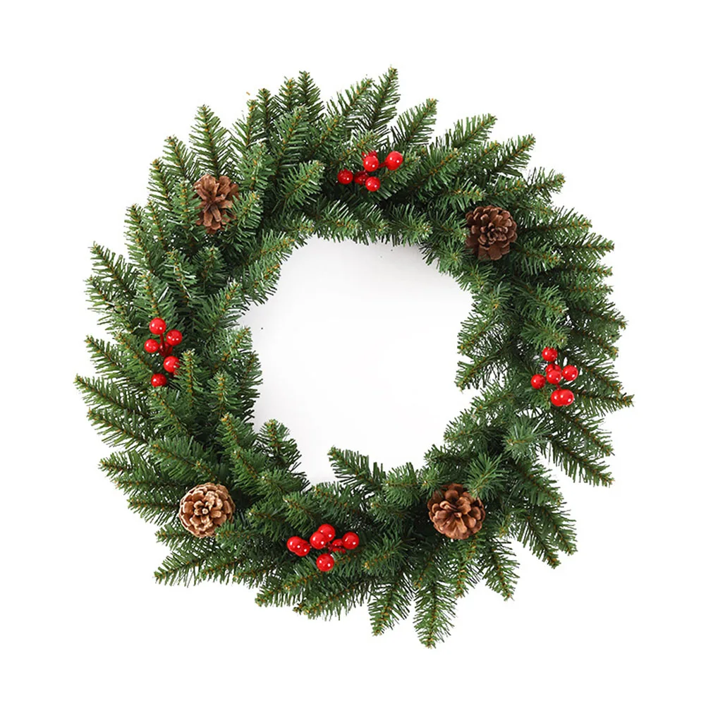 Quick and Easy Installation Christmas Pine Cones Wreath  Built in String for Effortless Hanging  Instant Festive Ambiance