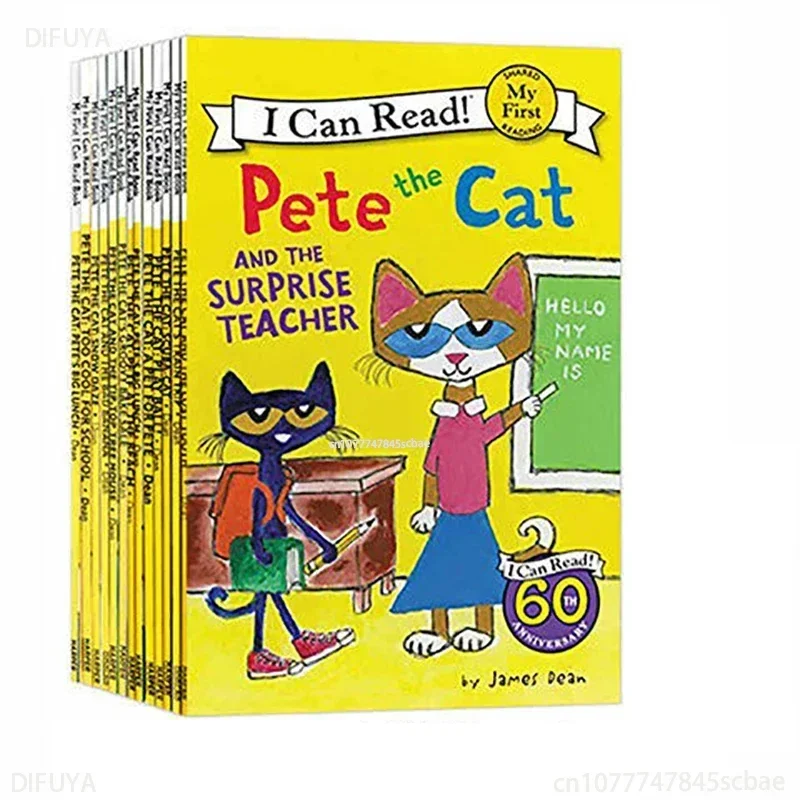 Books Of19 Books/Set I Can Read Pete The Cat Picture Books Children Baby Famous Story English Tales Child Book Set Baby Bedtime
