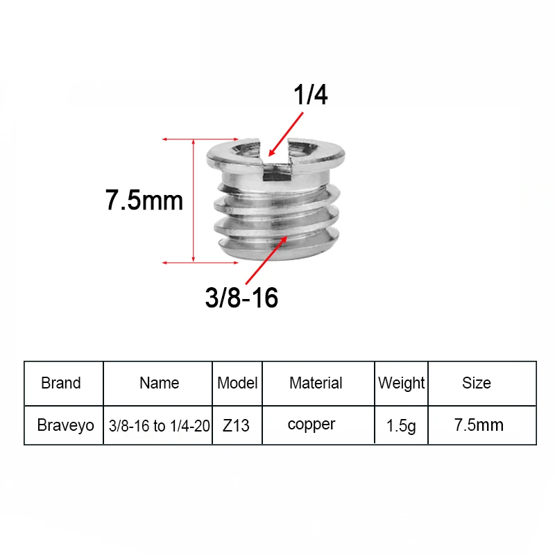 6PCS Camera Screw Nut M6 1/4 to 3/8-16 Inch Conversion Screw  Ballhead Quick Release Screw Mount Adapter for DSLR Camera Monopod