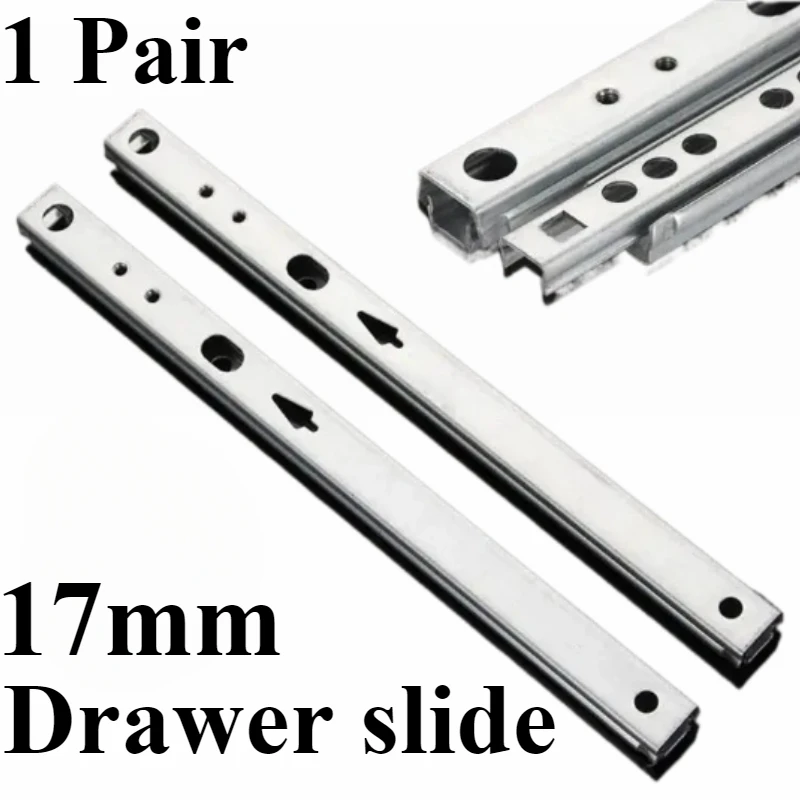 1 زوج مايكرو درج الشريحة الكرة دليل قسمين 17 مللي متر واسعة الصلب أضعاف درج الصلب الكرة الشريحة السكك الحديدية الأثاث الأجهزة تركيبات