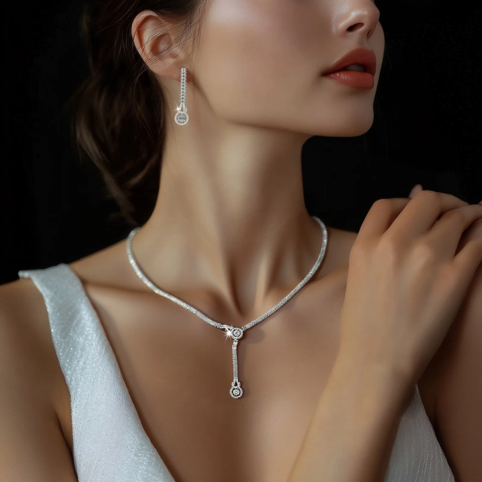 

HIBRIDE, 4 шт., нежное элегантное ожерелье, серьги, браслет, кольцо, женский комплект украшений, подарок для выпускного вечера, помолвка, повседневное платье S-766