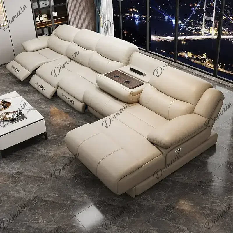 LZ Living Room Electric Recliner Sofa Charger Ports Lounges Electric Recliner Sofa Sectional Massage Divano Soggiorno Furniture