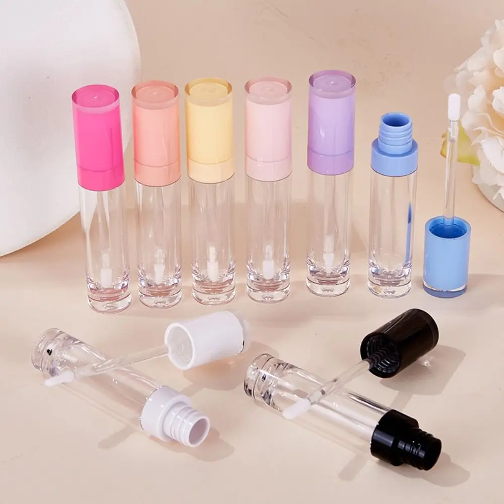 Colorful Lip Gloss Tube With Brush Refillable Empty Lip Glaze Container 8 ML Sample Storage Cosmetic Container Travel Essentials