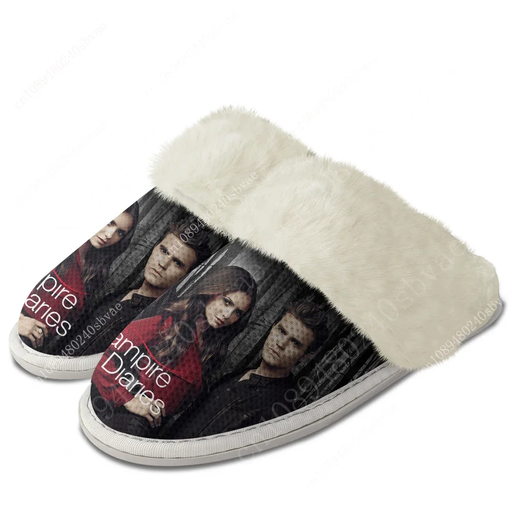 The Vampire Diaries Damon Salvatore Shoes Custom Slippers Mens Womens Home Cotton Plush Bedroom Casual Custom Thermal Slipper