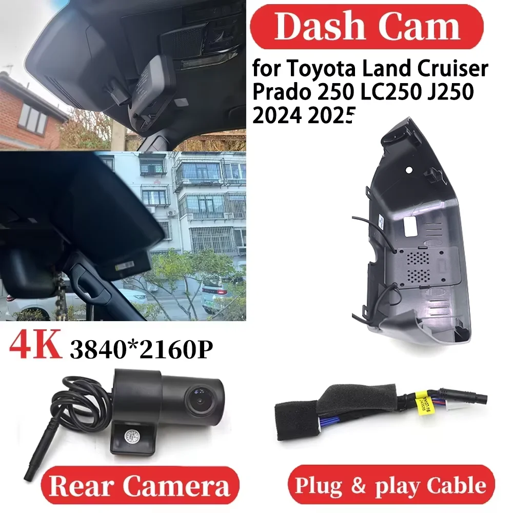 ZJCGO Car 4K Video Recorder DVR Dash Cam Dashboard Camera Night Vision for Toyota Land Cruiser Prado 250 LC250 J250 2024 2025