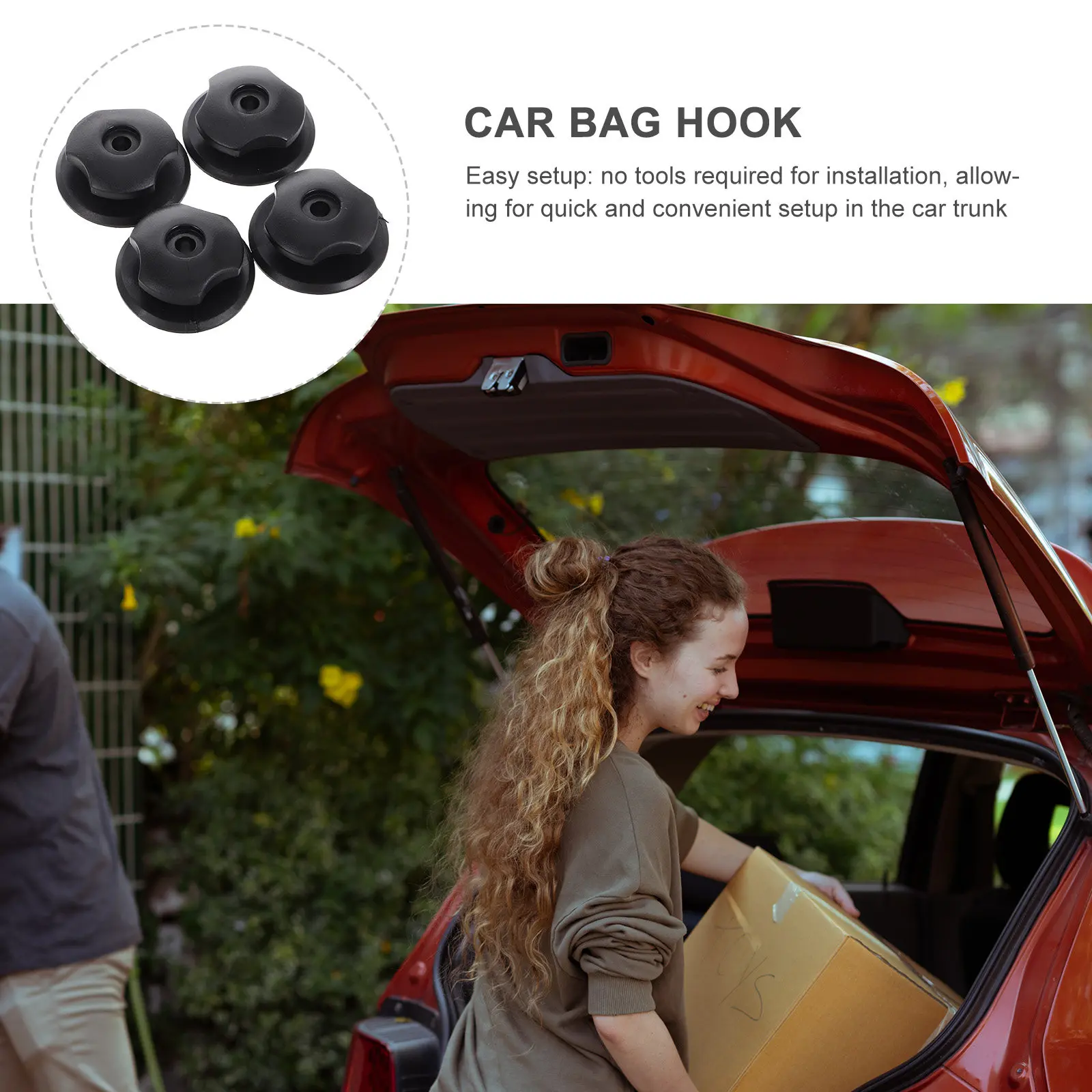 

Комплект из 4 крючков для крепления в багажник автомобиля, держатели для багажной сетки, сверхпрочные, с клейкой лентой и винтами, органайзеры для хранения в автомобиле