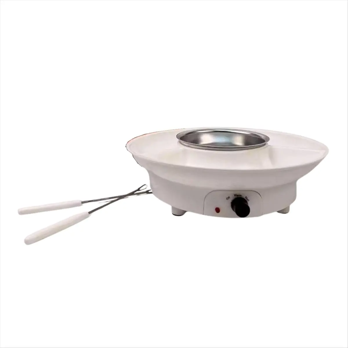 X10A Electric Fondue Set, with Fork, Chocolate Melting Pot, Chocolate Melting Candy Melting Fondue Pot US Plug White