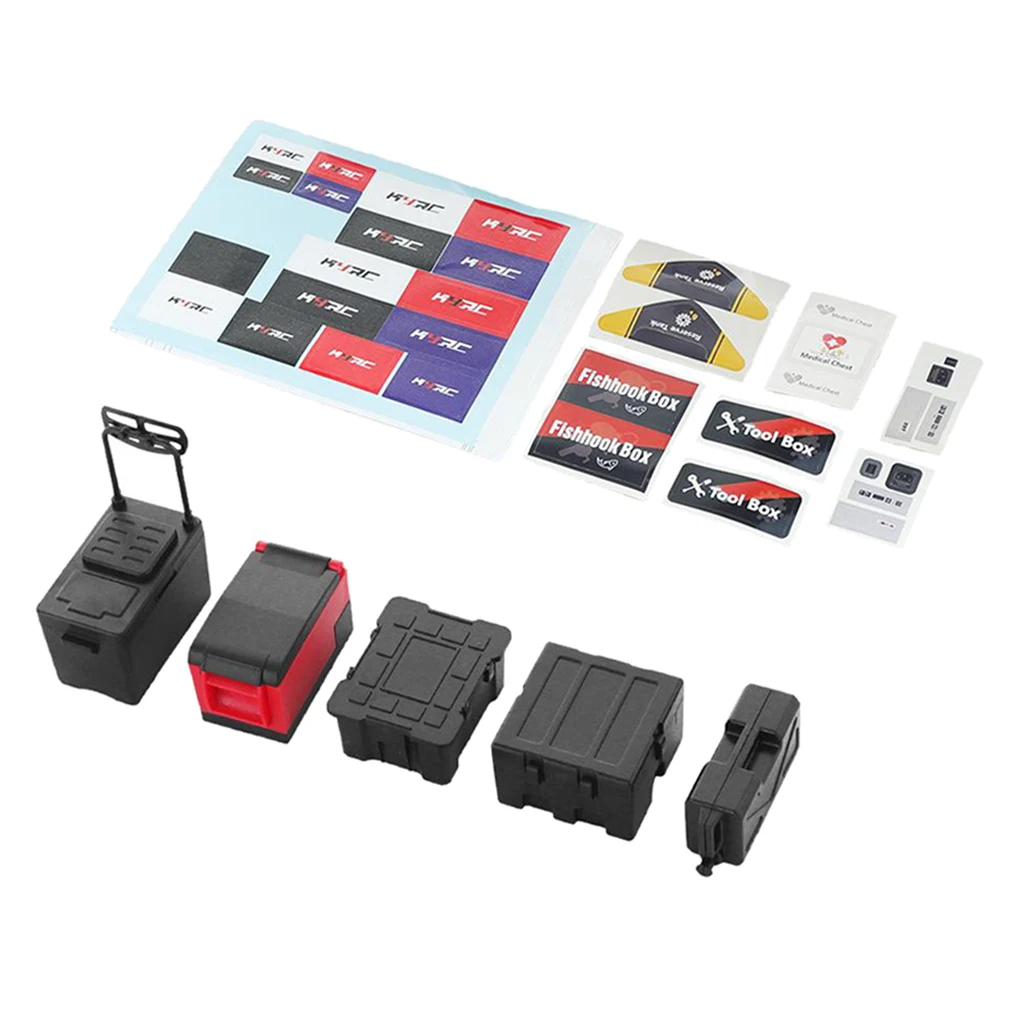 RC 1/10 스케일 도구 상자 연료 탱크 키트 락 크롤러 트럭 장식 액세서리