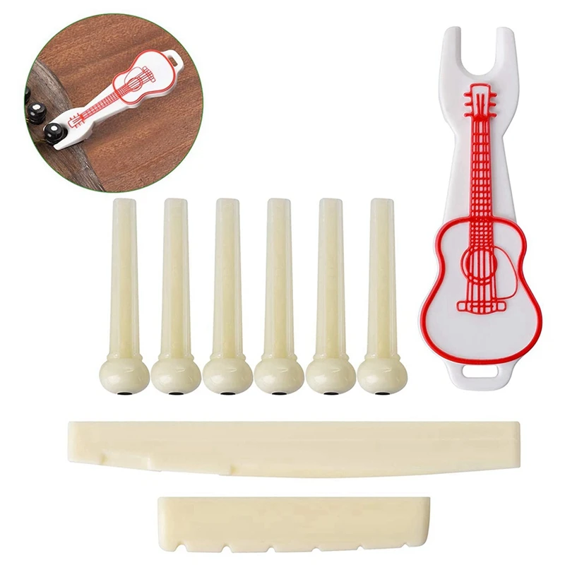 18 PCS 어쿠스틱 기타 브리지 핀, 기타 부품 및 액세서리가 순수한 톤을 완벽하게 복원합니다.