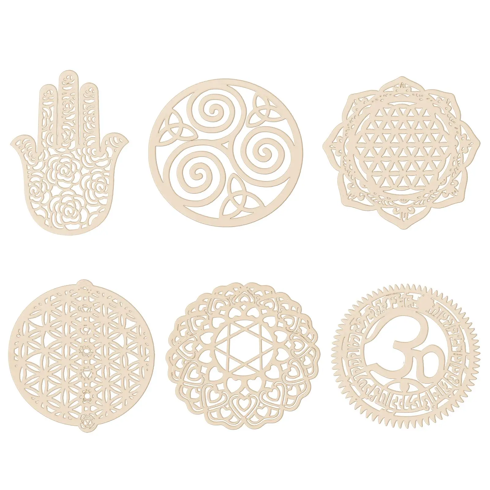 Wooden Wall Sculpture Spiritual Gift Sacred Geometry Pendant for Yoga Home Meditation Bedroom Decoration