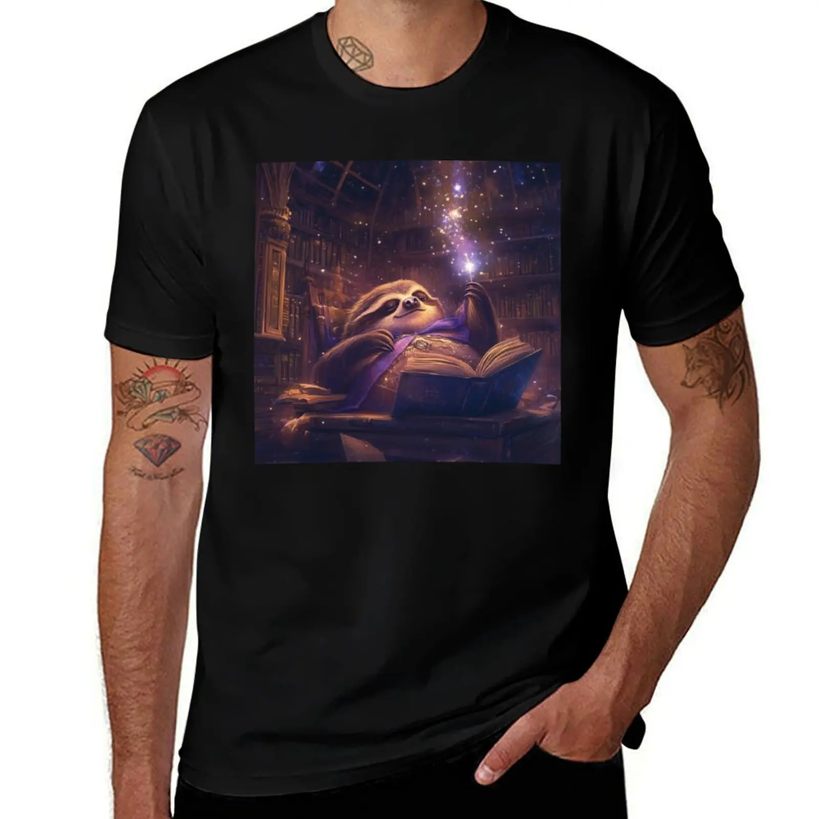 

Sleepy Sloth Wizard T-Shirt quick drying graphic t shirts shirts graphic tees men graphic t shirts