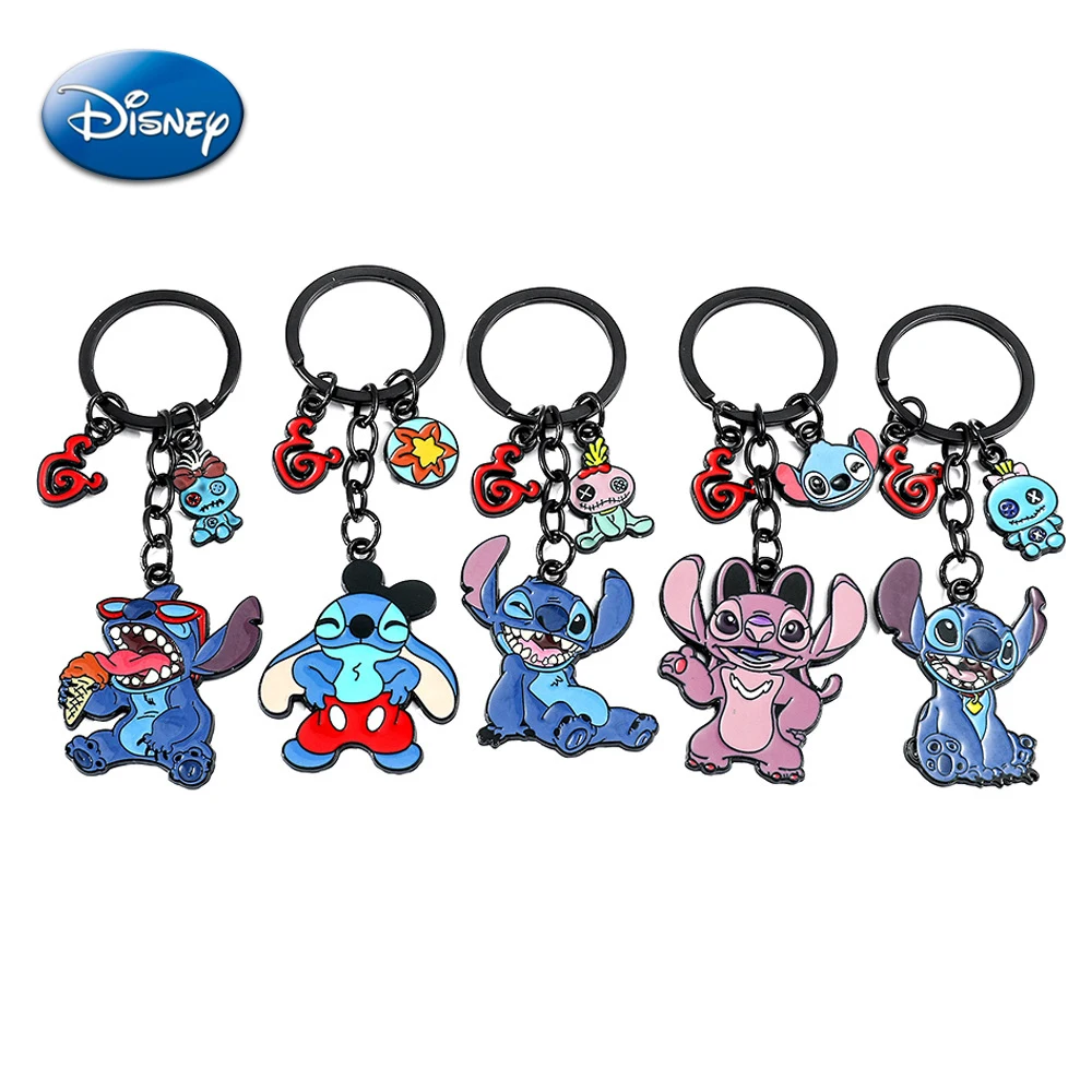 Disney Lilo and Stitch Keychain Kawaii Stitch Creative Couple Keyring Bag Ornament Car Key Chain Pendant Bag Charm Accessories