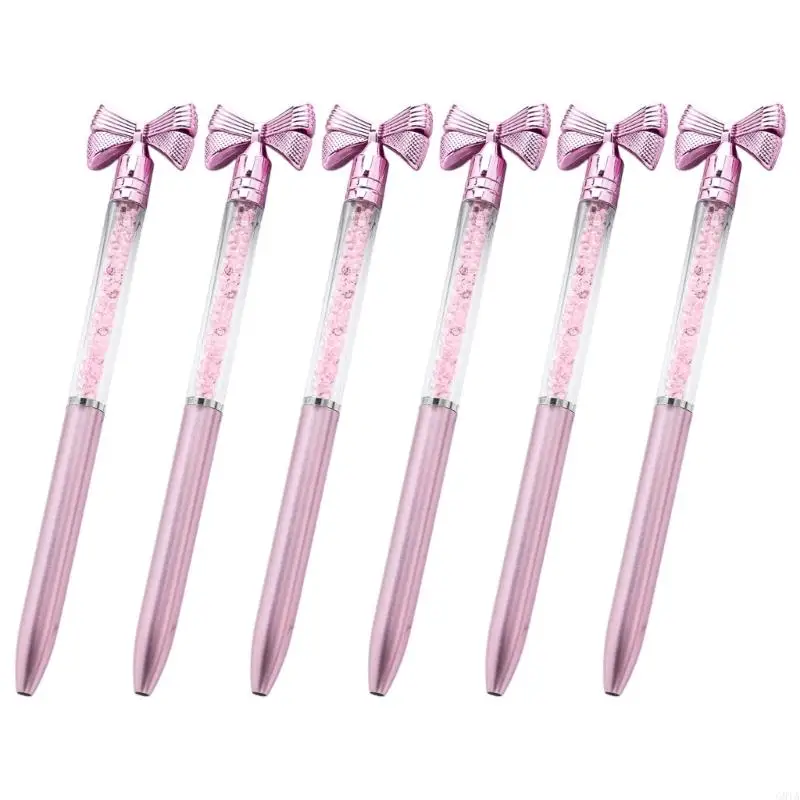 G8TA 6PCS Bowknot Ballpoint Pen Twist zum Öffnen/Schließen, signierende Gästeschild in Stift